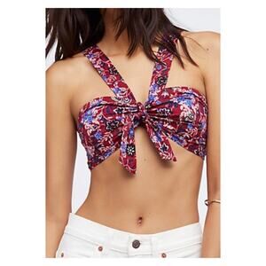 Free People Intimately Neon Field Tiny Tie Front Bralette Top Size L